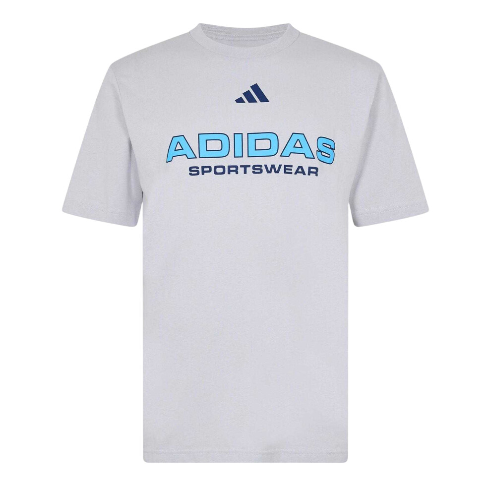 Adidas (S, Grey) Mens House Of Tiro Linear Regular T-Shirt