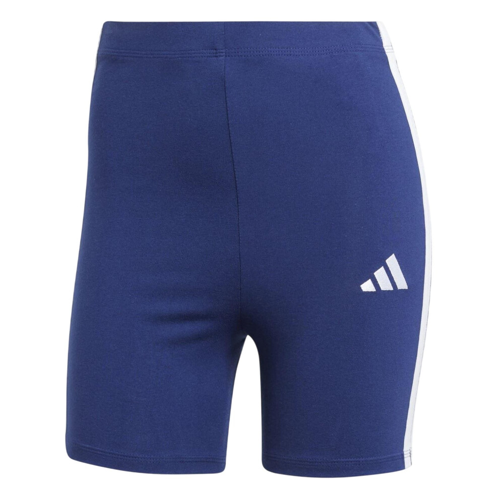 Adidas (16 Uk - 18 Uk, Navy) Womens/Ladies 3 Stripes Biker Shorts