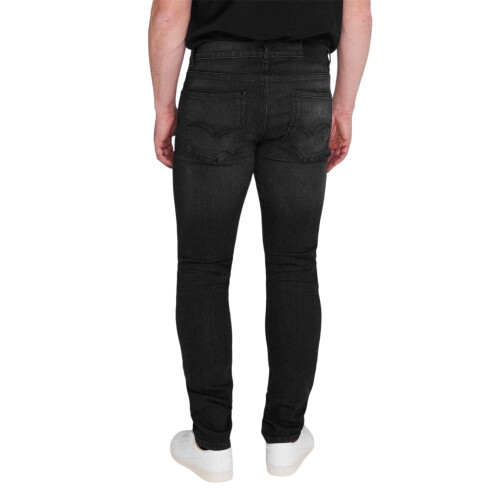 Lee Cooper (36L, Black) Lee Cooper Mens Denim Plain Slim Jeans 1