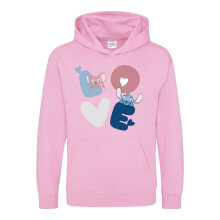 (9-10 Years, Pink) Lilo & Stitch Childrens/Kids Love Valentine's Day Hoodie