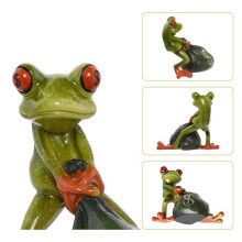 Decoração de Estatuetas de Sapo, Estátua de Resina Engraçada e Fofa, Ornamento para Riqueza, Decoração de Feng Shui, Estátua para Quarto
