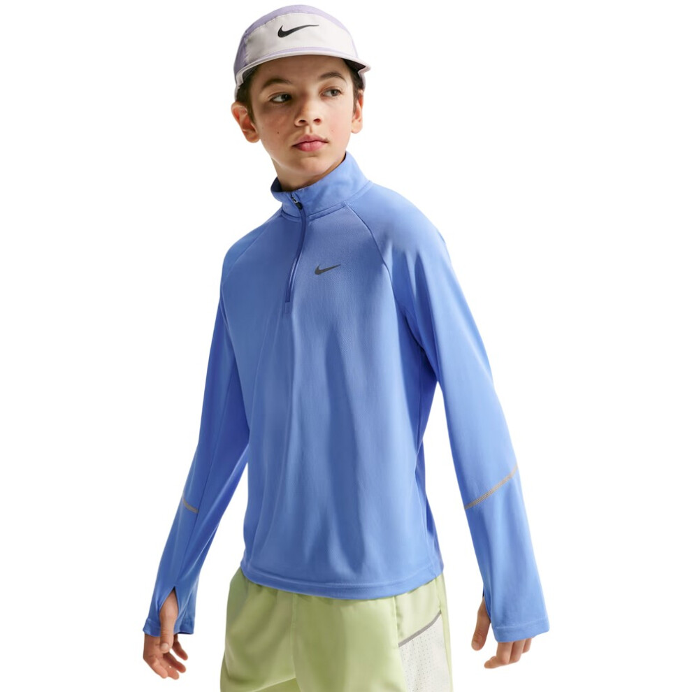 Nike (7-8 Years, Royal Blue) Boys Miler Half Zip Running Top