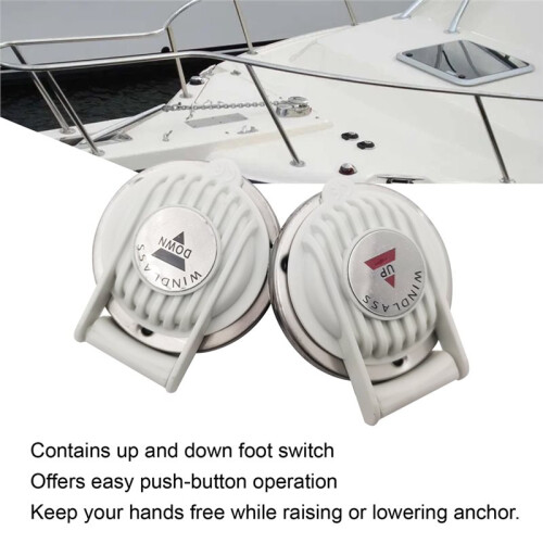 2PCS Winch Foot  /Down Control Hands-Free Universal Type Suitable for Marine Vessel Anchoring Systems 1