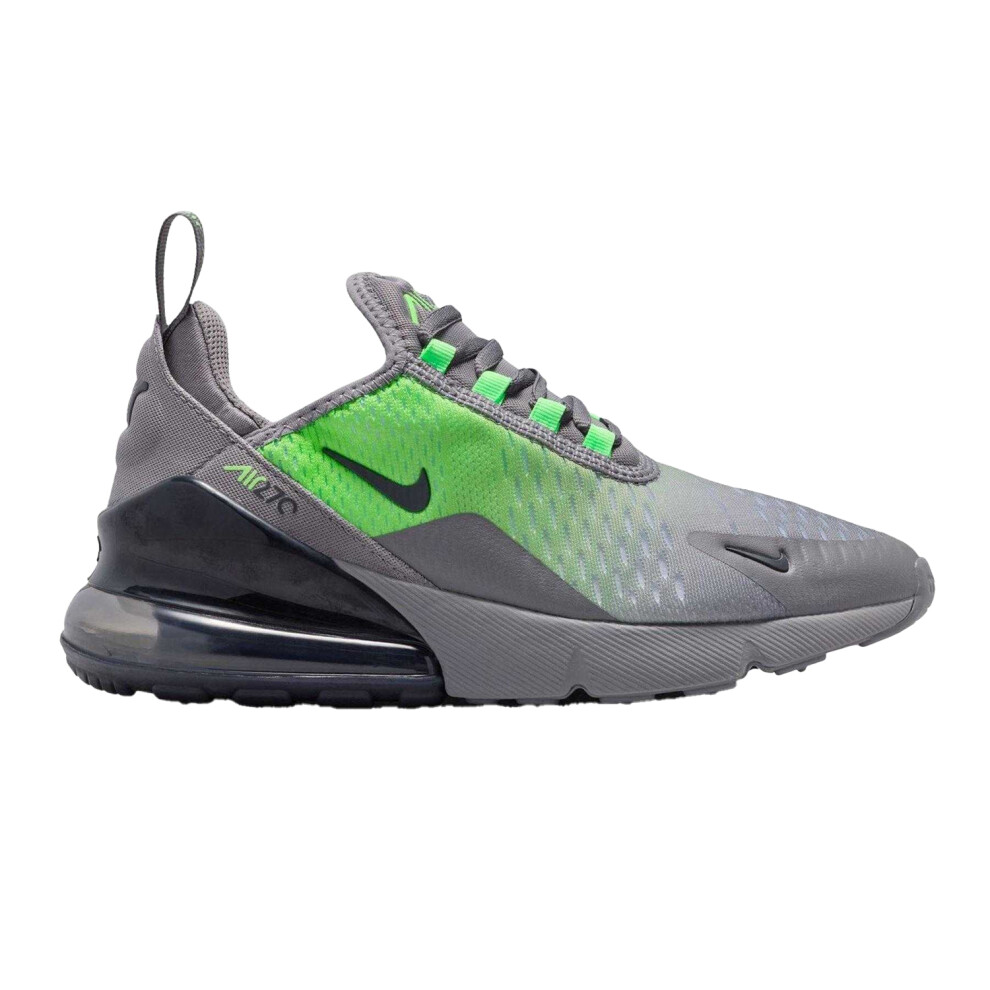 Nike (5.5 Uk, Grey/Volt) Childrens/Kids Air Max 270 React Swoosh Trainers