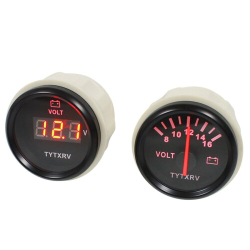 RV Voltmeter, Universal Voltmeter, RV Conversion Accessories, RV Battery Voltmeter, 12V/24V Universal Voltmeter