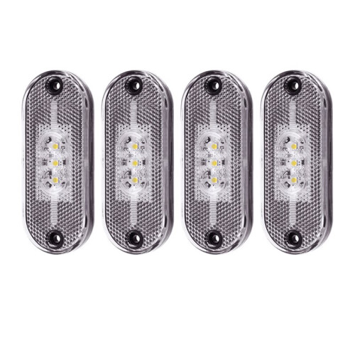 4pcs LED Side  Light 12V 24V Signal Indicator White Light for Truck Trailer Caravan