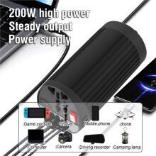 200W Car Inverter 12V to 220V Converter Intelligent USB 4.2A Fast Charging Dual Outlet for Car