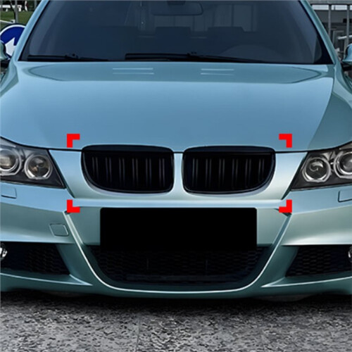 Car Front Kidney Grill Front Hood Grill Double  Vertical Grille for  3 Series E90 E91 2005-2008 1