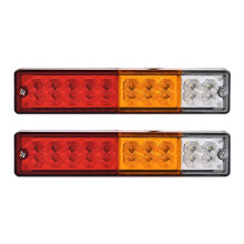 Lot de 2 Feux Arrière de Remorque à 20 LED 12/24 V pour Voiture, Camion, Feu Stop Arrière, Clignotant, Feu de Recul, Étanche pour Camping-Car