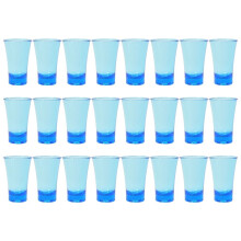 24pcs 30ml Polystyrene Shot Glasses for Spirits, Cocktails, Multicolored Ombre Design