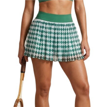 Dames Skort Hoge Taille Plissé Tennisrokken Mesh Rimpel Sportrok met Korte Broeken en Zakken Veldgroen L