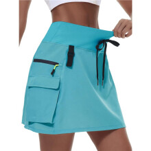 Skorts voor Vrouwen Wandelen Cargo Skorts met Ritszakken, Hoge Taille Sneldrogend voor Workout Meerblauw S