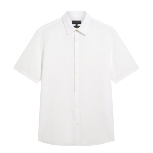Ted Baker (L, White) Ted Baker Mens Baker Regular Short-Sleeved Shirt