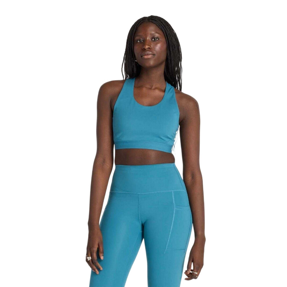 New Balance (8 Uk - 10 Uk, Blue) Womens/Ladies Medium Impact Sports Bra