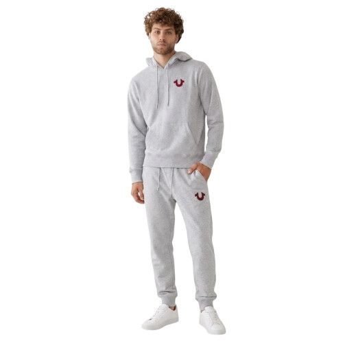 True Religion (L, Heather Grey) True Religion Mens Pullover Hoodie 2