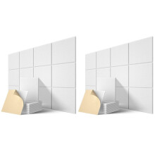 Self-Adhesive Acoustic Panels 24 Pack,12 x 12 x 0.4 Inch Sound Proof Padding,Sound Absorbing Panel for Home ,White