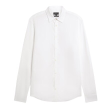 (XXL, White) Ted Baker Mens Linen Blend Regular Long-Sleeved Shirt