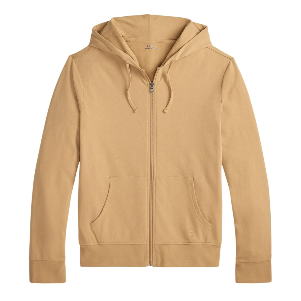 Ralph Lauren (M, Camel) Mens Polo Ribbed Cuff Full Zip Hoodie