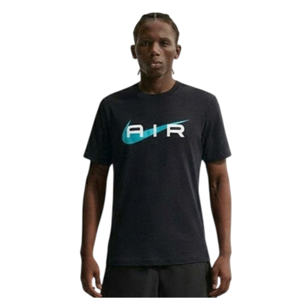 Nike (L, Black) Mens Air Swoosh Cotton T-Shirt