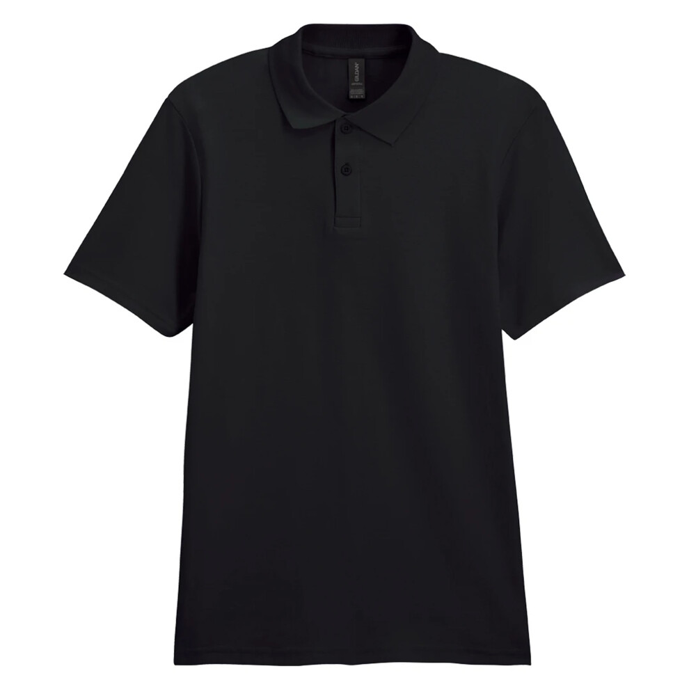 Gildan (Xl, Black) Mens Softstyle Double Pique Polo Shirt