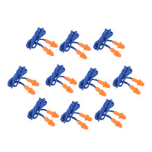 10 Pcs Safety Silicone Soft Ear Plugs - Hearing Protection Muffs With Cord - Noise Reduction for Work Home Sleeping Orange
