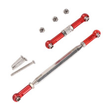 Metal Adjustable Steering Linkage Servo Link Pull Rod Turnbuckle for MN D90 D99 MN-90 -45 1/12 RC Car Crawler,Red