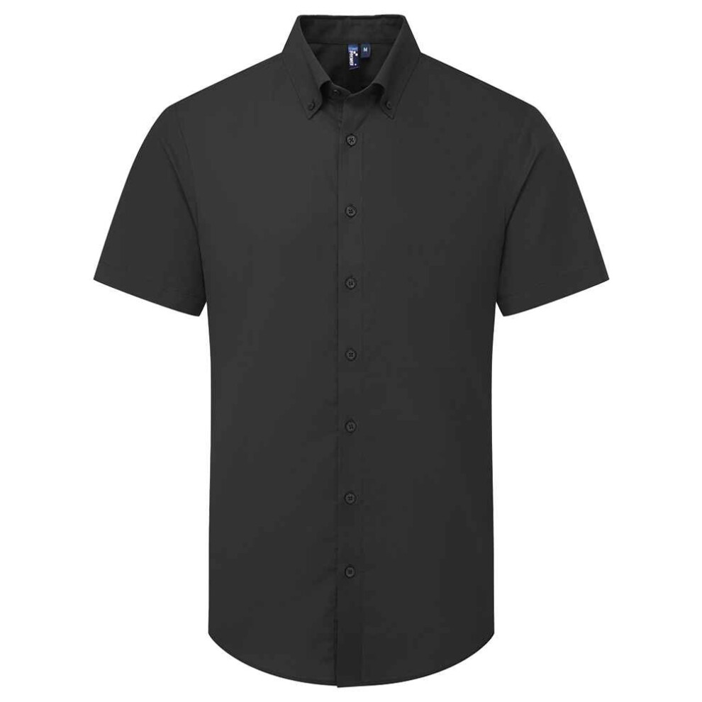 Premier (5Xl, Black) Mens Supreme Oxford Short-Sleeved Formal Shirt