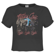 (XXL, Charcoal) Amplified Womens/Ladies Girls Girls Girls Motley Crue Crop Top