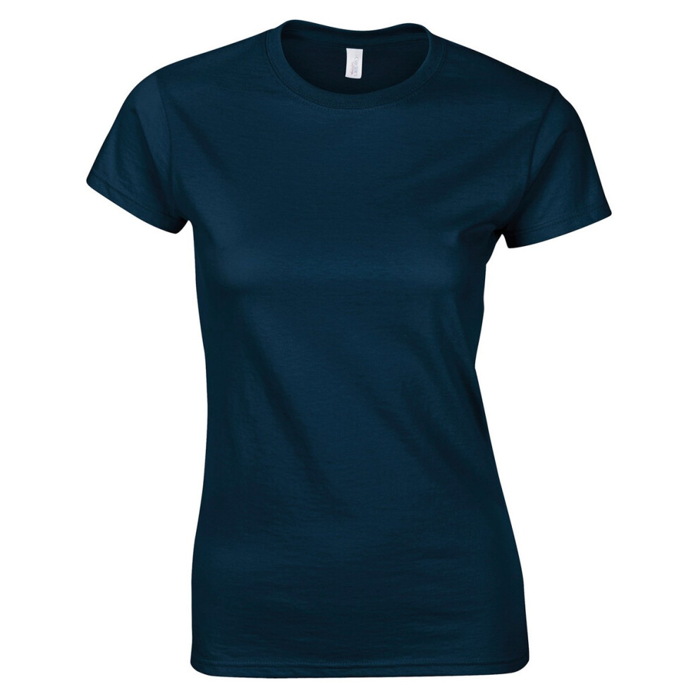 Gildan (Xxl, Navy) Womens/Ladies Softstyle Plain Ringspun Cotton Fitted T-Shirt
