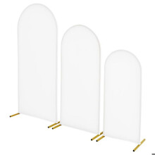 Conjunto de 3 Arcos Decorativos em Metal Dourado-Duoku-com Capas, para Casamentos, Aniversários, Cerimônias, Festas, Entregas de Diplomas