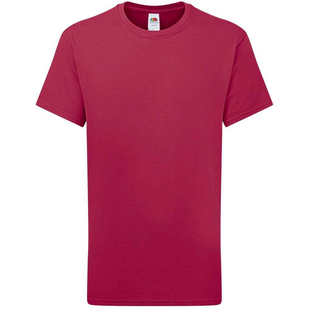 Fruit Of The Loom (3-4 Years, Cranberry) Childrens/Kids Iconic 195 Premium T-Shirt