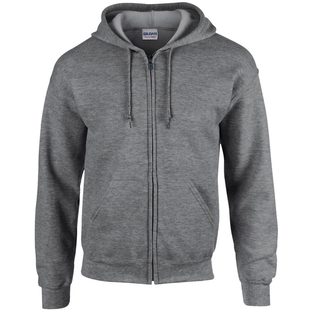 Gildan (M, Graphite Heather) Mens Heavy Blend Full Zip Hoodie