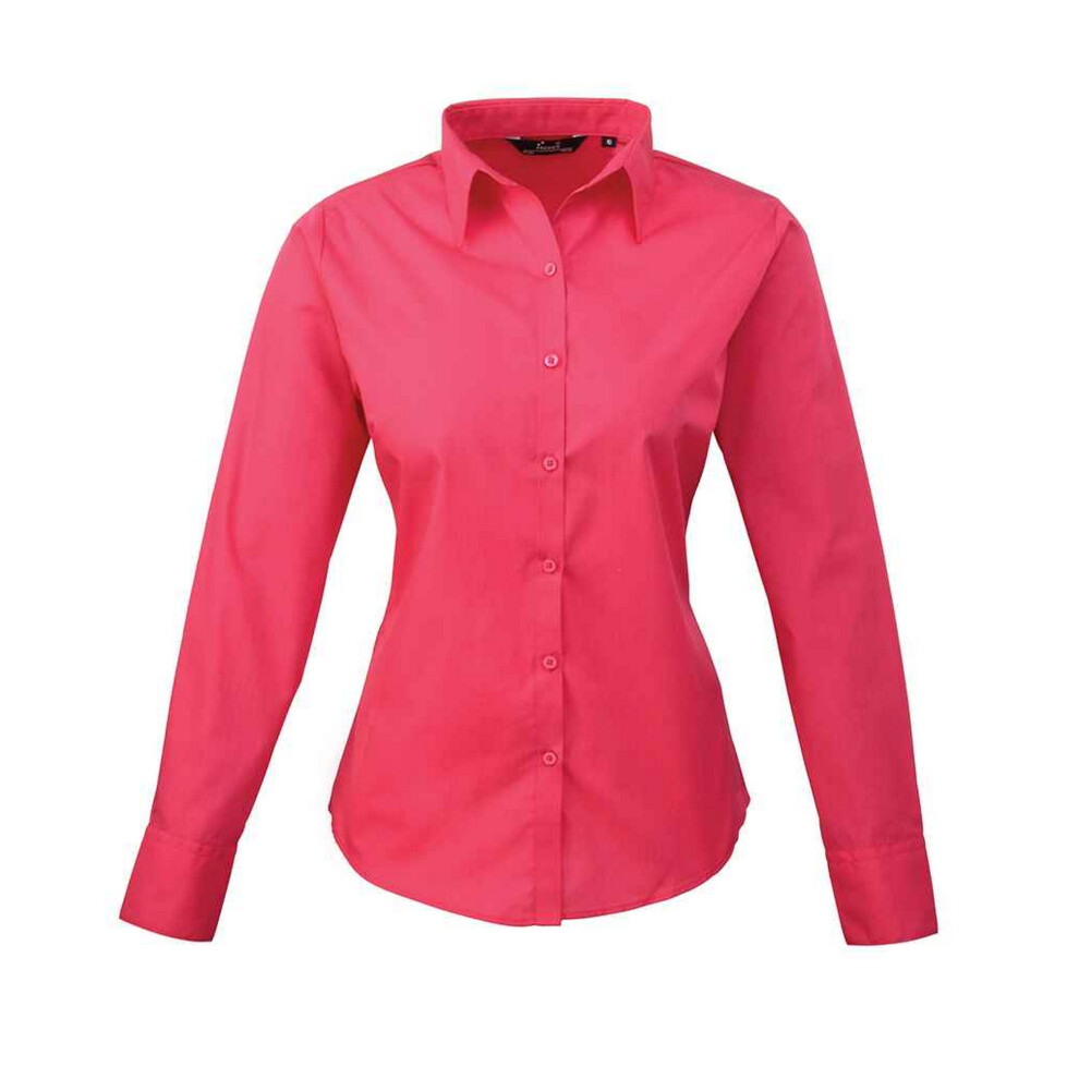 Premier (12 Uk, Hot Pink) Womens/Ladies Long-Sleeved Shirt
