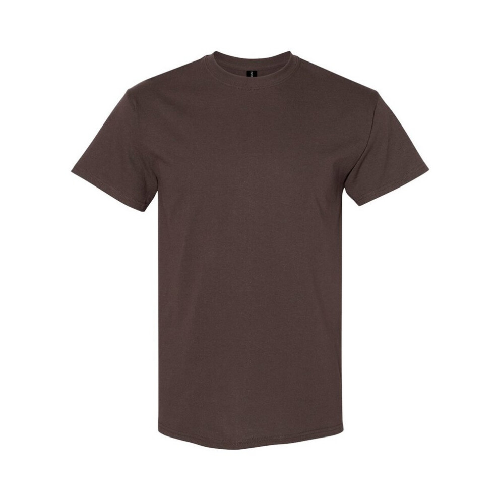 Gildan (S, Dark Chocolate) Mens Heavy Cotton T-Shirt
