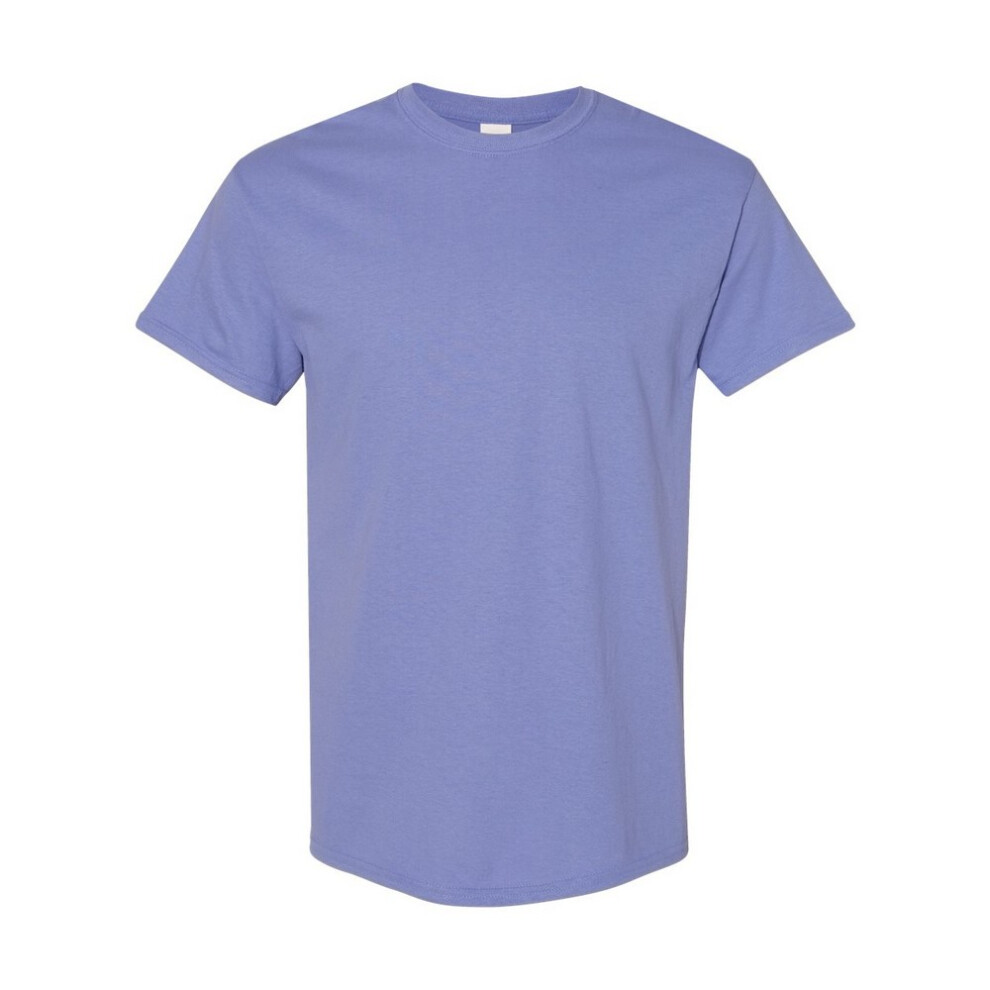 Gildan (S, Violet) Mens Heavy Cotton T-Shirt