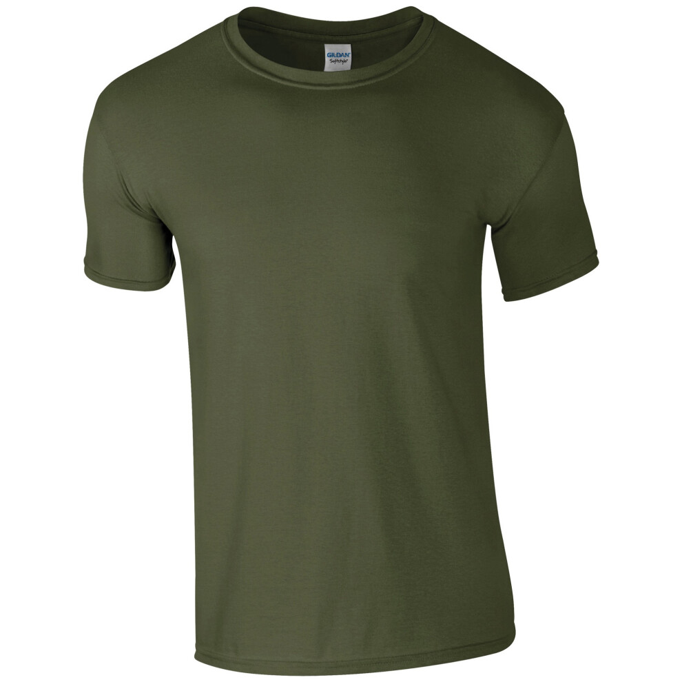 Gildan (L, Military Green) Mens Short Sleeve Soft-Style T-Shirt