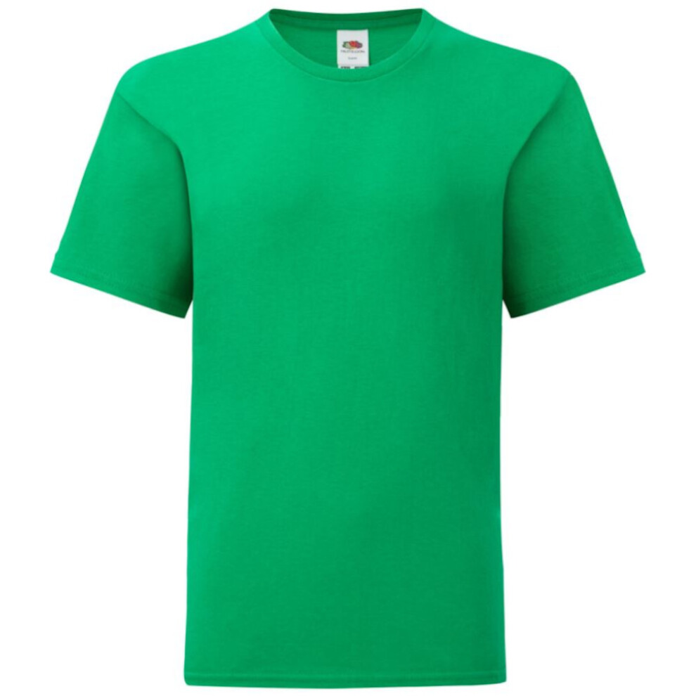 Fruit Of The Loom (9-11 Years, Kelly Green) Childrens/Kids Iconic T-Shirt