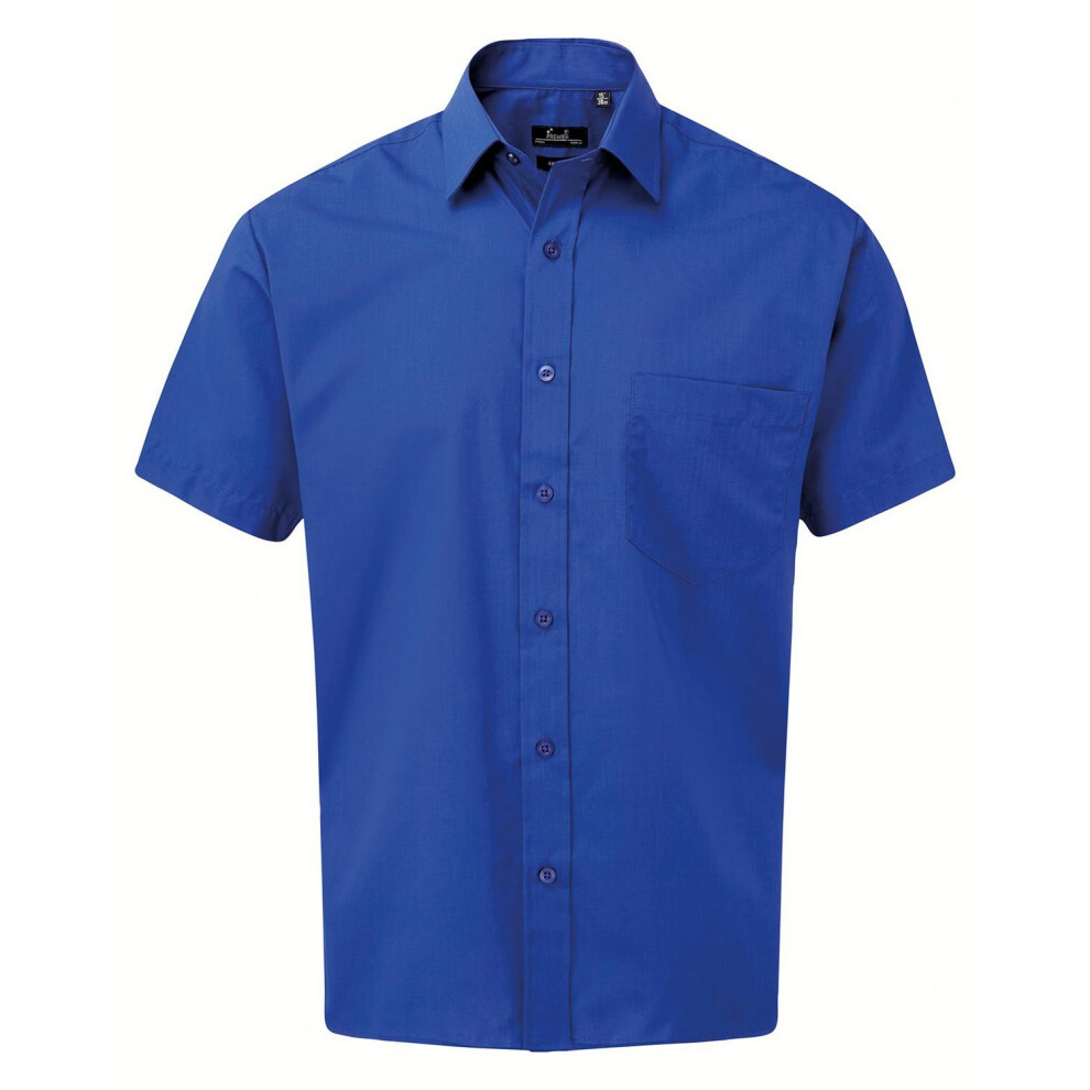 Premier (16In, Royal Blue) Mens Short Sleeve Poplin Shirt
