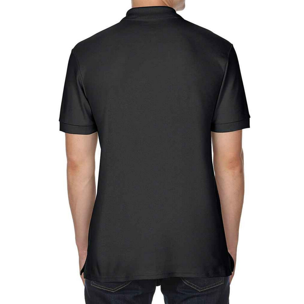 Gildan (S, Black) Mens Double Piqué Polo Shirt