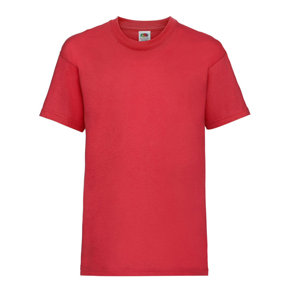 Fruit Of The Loom (7-8 Years, Red) Childrens/Kids Value T-Shirt