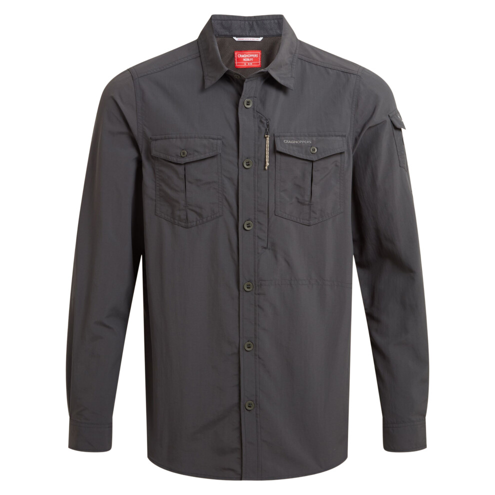 Craghoppers (Xl, Black Pepper) Mens Adventure Iii Nosilife Long-Sleeved Shirt