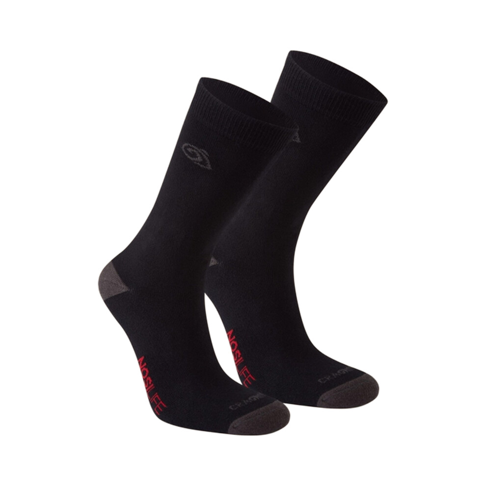 Craghoppers (3 Uk-5 Uk, Black/Dark Lead) Unisex Adult Insect Repellent Socks (Pack Of 2)