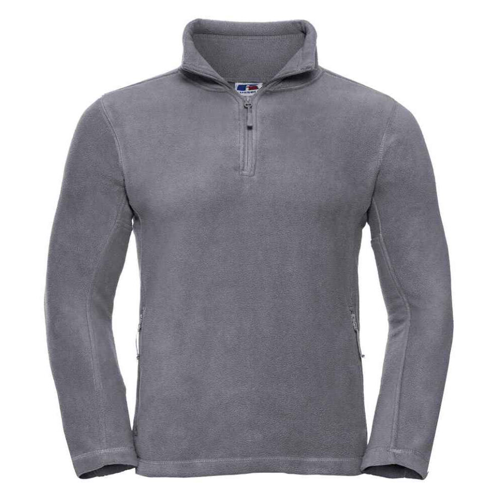 Russell (S, Convoy Grey) Mens Zip Neck Outdoor Fleece Top