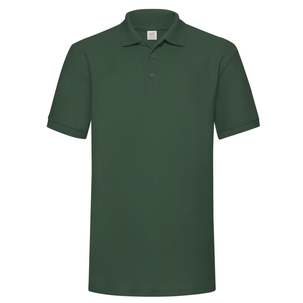 Fruit Of The Loom (M, Bottle Green) Mens Polycotton Pique Heavy Polo Shirt