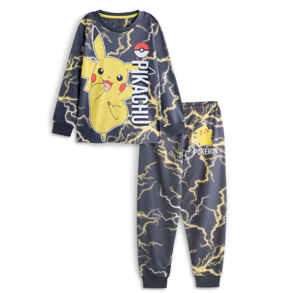 Pokémon (7-8 Years) Pokemon Long Sleeve Long Leg Pyjama Set (Boys Black)