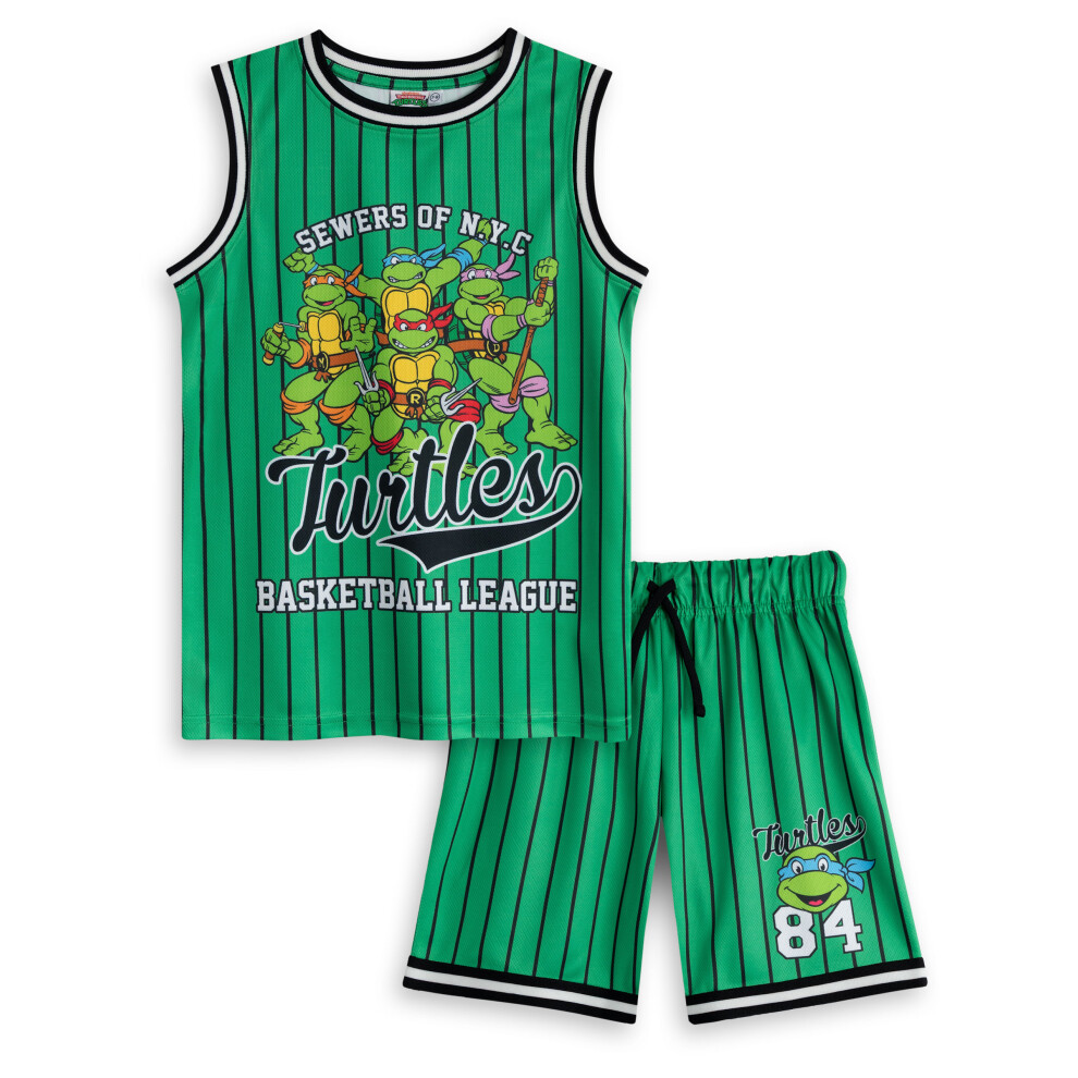 Teenage Mutant Ninja Turtles (4-5 Years) 2 Piece Basketball Set (Boys Green)