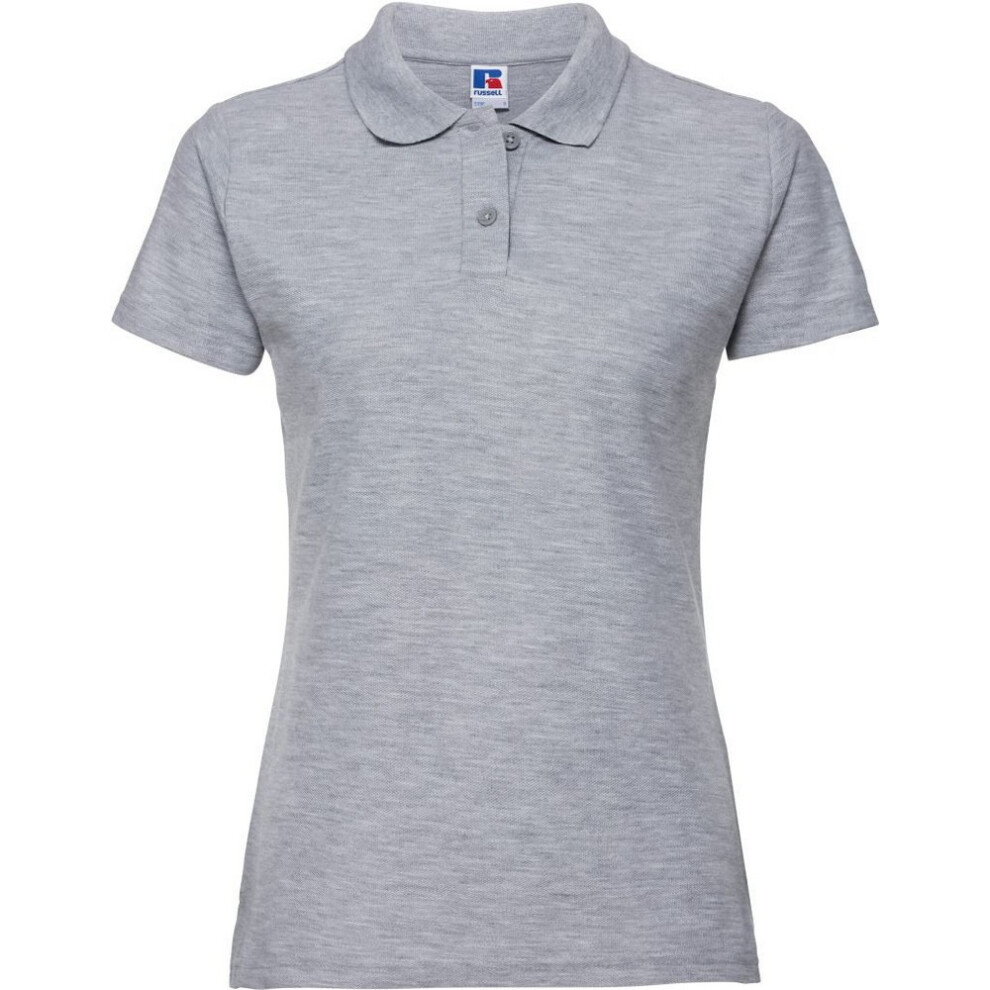 Russell (10 Uk, Light Oxford Grey) Womens/Ladies Classic Plain Polycotton Polo Shirt