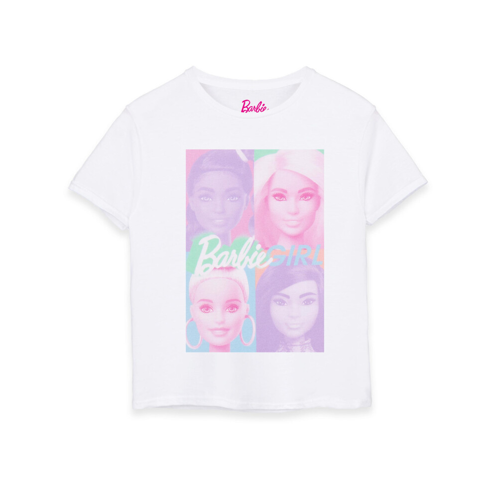 Barbie (9-10 Years) Short Sleeved T-Shirt (Girls White)