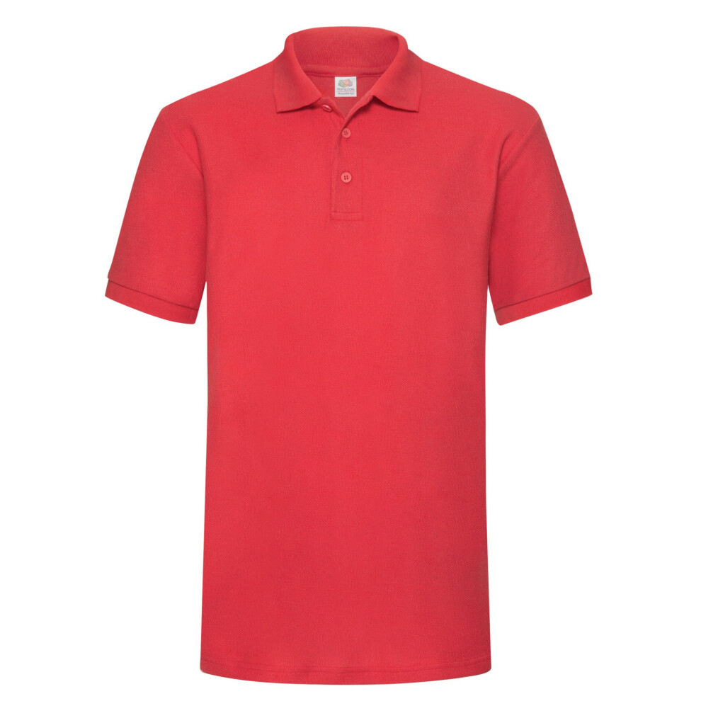 Fruit Of The Loom (Xl, Red) Mens Polycotton Pique Heavy Polo Shirt