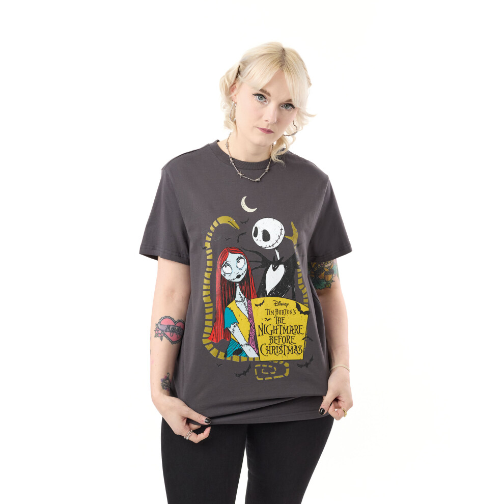 Disney (Large) The Nightmare Before Christmas Short Sleeved T-Shirt (Unisex Grey)